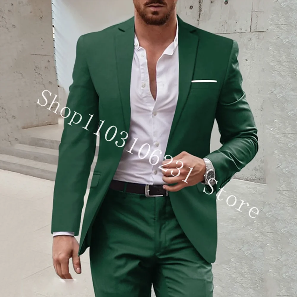 Men Suits Navy Blue Groom Tuxedos Blazer Slim Fit Formal Groomsmen Bridegroom Wedding Party Tuxedos Jacket Pants Costume Homme