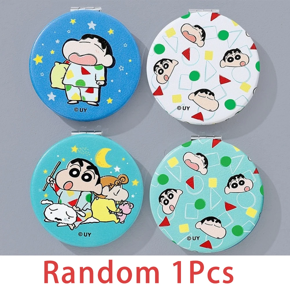 Crayon Shin-chan Double-Sided Folding Mirror - Cute Cartoon Portable Makeup Accessory