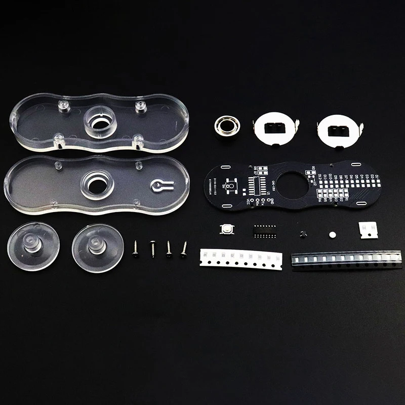 DIY Electronic Kit LED Fingertip Gyro POV Rotation Colorful Diode Luminous Fidget Spinner SMD Soldering Training Gyroscope