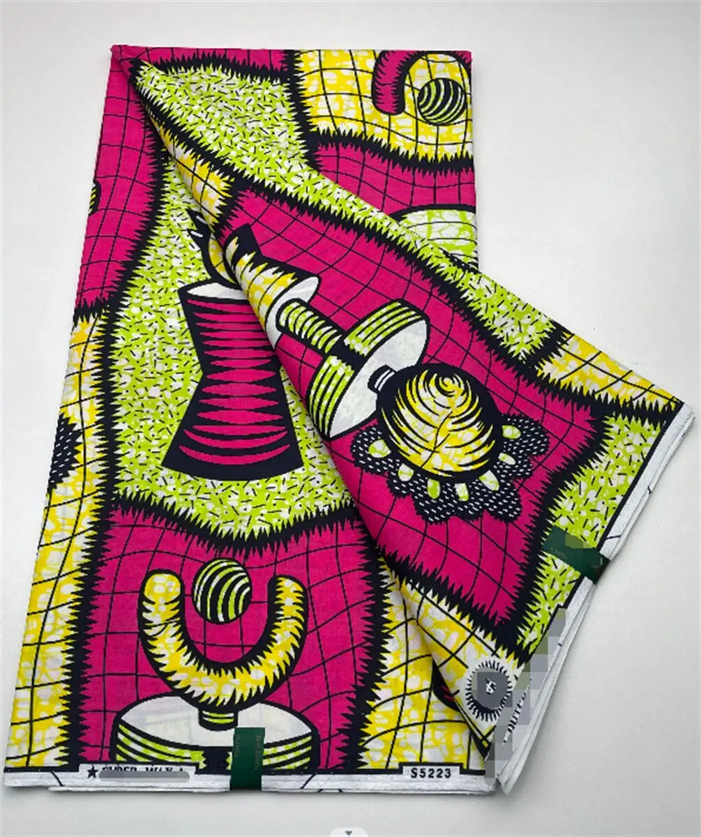 

New Fashion Ankara Wax Prints Fabric 100% Cotton Original Soft High Quality African Real Wax Fabric Women Party Dress Tissus