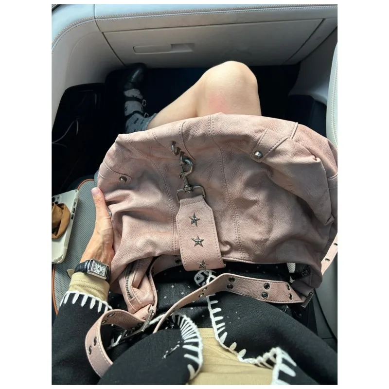 JIAERDI Fairycore Pink Shoulder Bags Purse Women Hot Girls Leather Large Capacity Crossbody Bag Female Retro Y2k Handbag Chic