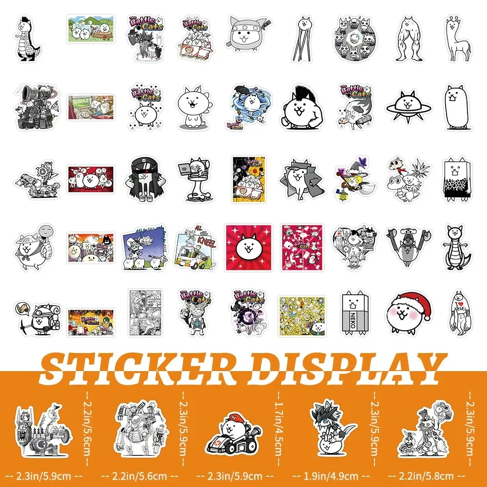 Cartoon Stickers 10/30/50PCS The Battle Cats Stickers