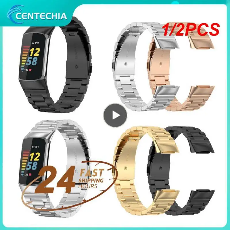 

1/2PCS Essidi 2022 New Stainless Steel Band Loop For Fitbit Charge 5 Metal Watch Bracelet Wrist Strap Chain For Fitbit Charge 5