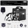 MIG Welder 130 Flux Core Wire Automatic Feed Welding Machine Portable No Gas 110V DIY Home Welder w/Free Mask Black 6