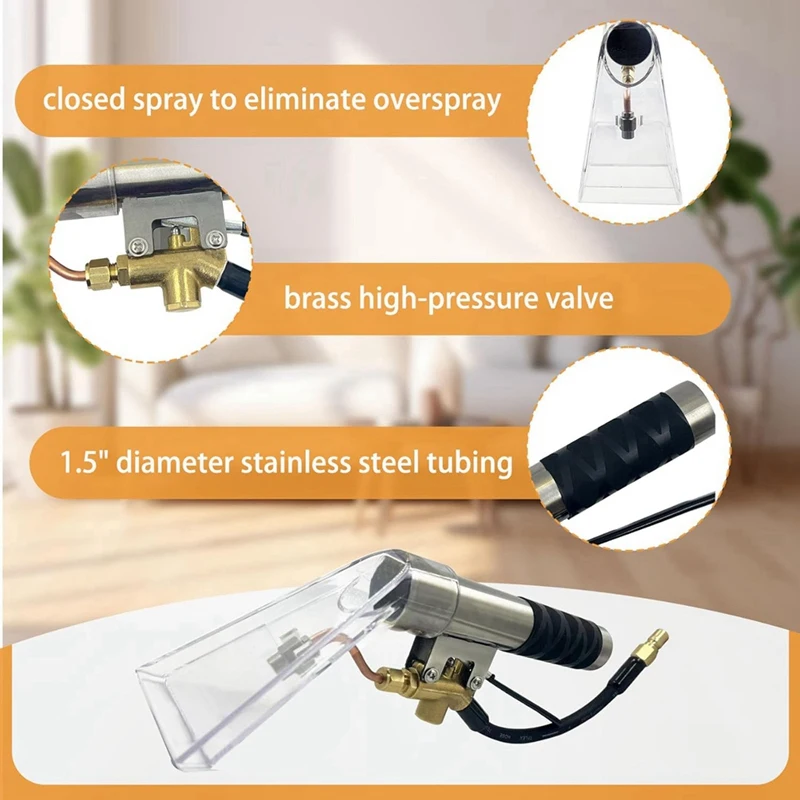 Extractors Upholstery And Auto Detailing Tool Hands Wand,Extractor Hand Tool, Carpet Cleaning Extractor With Clear Heads 4