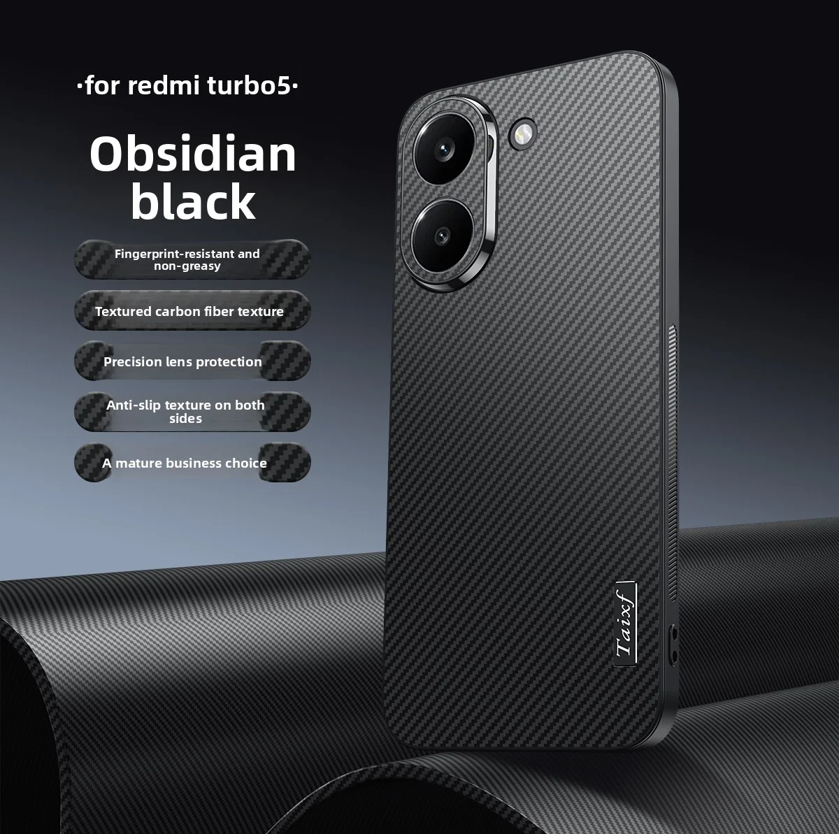 Luxury Hard PU Carbon Fiber Protective Back Cover Case