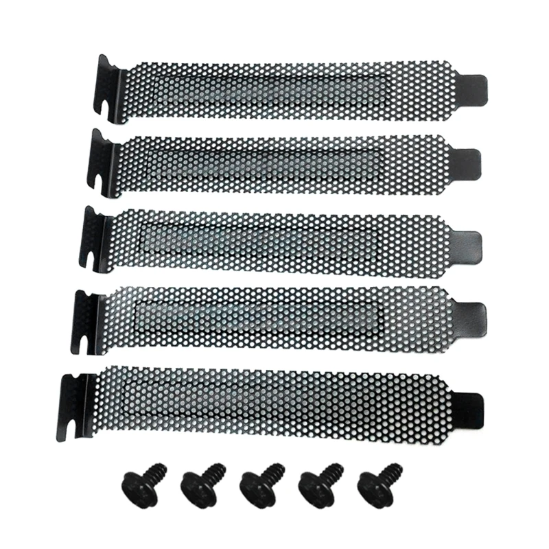 

5Pcs PCI Slot Cover Dust Filter Blanking Plate Hard Steel with Screws for PC Dropship