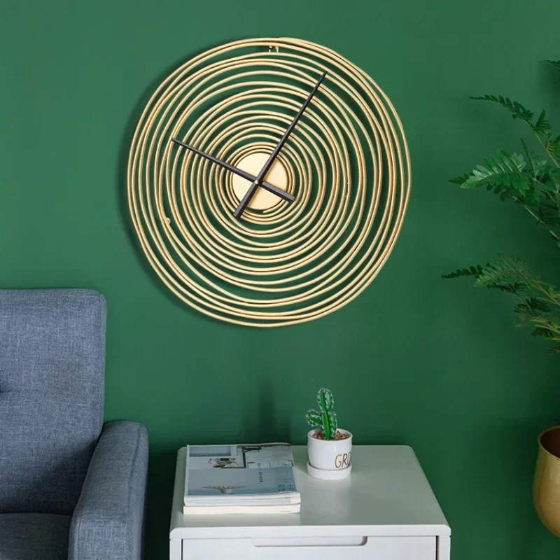 Nordic Large Wall Clock Modern Round Metal Silent Wall Decor Watch Indoor Kitchen Living Room Home Office Decoration Wall Clocks - 4