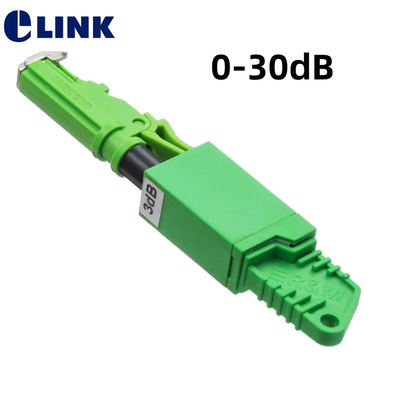 FM attenuator E2000 APC fiber optic female to male ftth 0-30db 1db 2db 3db 5db green ftth E2K optical attenuator high quality