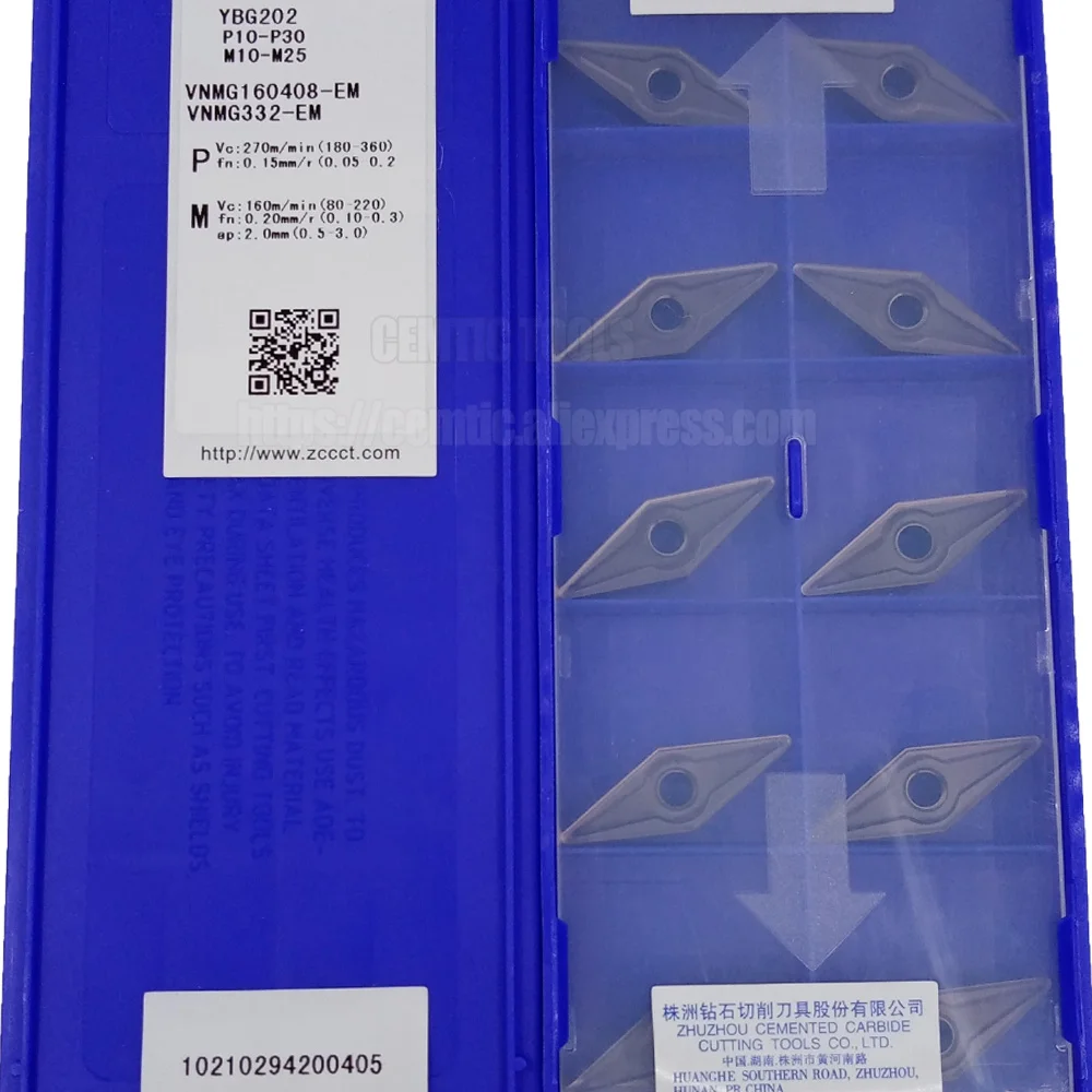 

100% Original ZCC YBG202 YBM153 VNMG160408-EM YBG205 Carbide Insert With The Best Quality 10pcs/lot TOP SALE