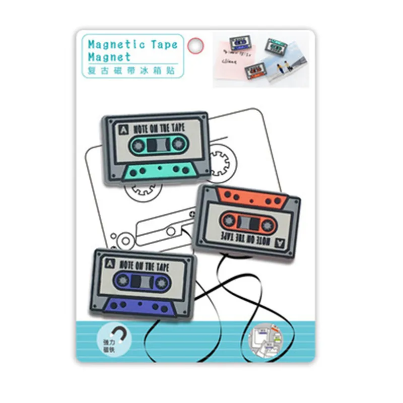Disk Disc Cassette Tape Refrigerator Magnetic Message Sticker Bulletin Board 3/4 Pcs Funny Children Gift magnetic sticker magnetic fridge stickers