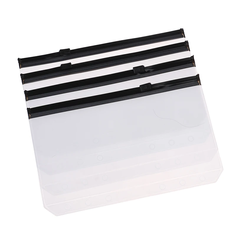 방수 PVC 봉투, 지퍼 바인더 파우치, A6, 6 홀 바인더 포켓, 4 개