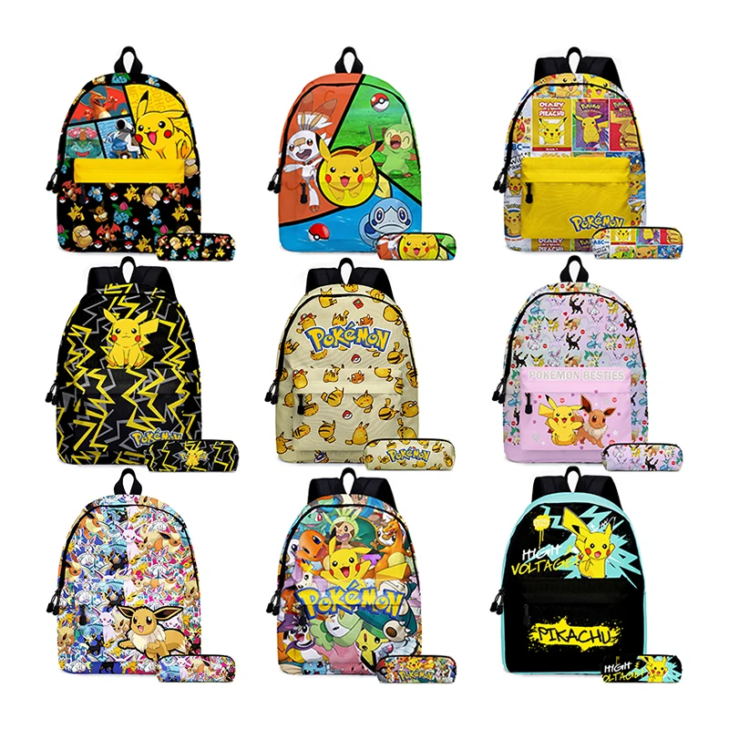 Pokemon Zaino Pikachu Lunch Box Borse Isolanti Tasca Con Coulisse Tela Studente Zainetto Astuccio Regalo Per Bambini