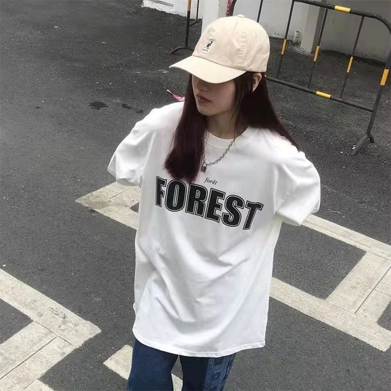 

Woman Cottom White Tshirts Harajuku Kpop Hip Hop Top Streetwear Fashion Clothes Vintage Korean Tees Femme T-shirts Casual Letter