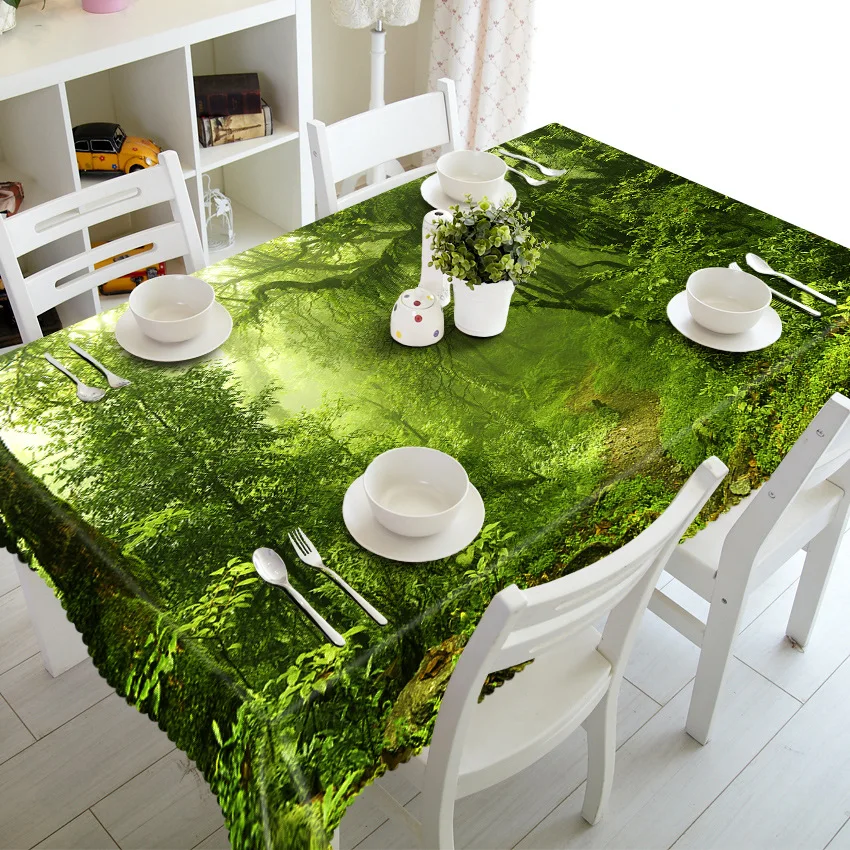 

A395 yellow woods park tablecloth rectangular butterfly edge desk dining table tablecloth