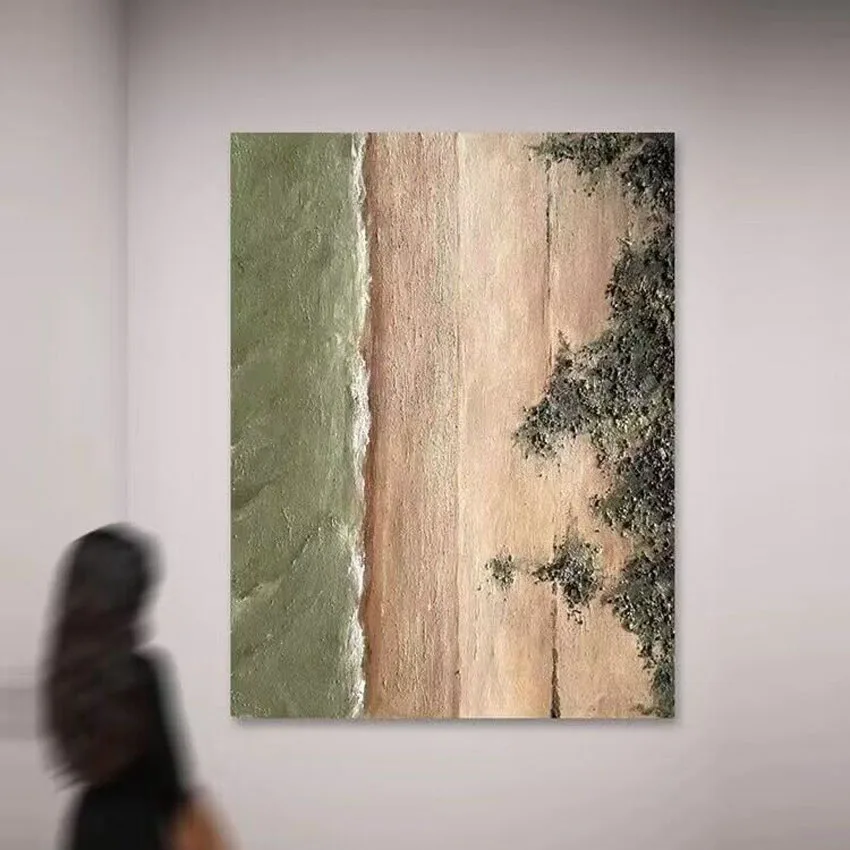 추상 해협의 수제 유화 거실 장식 그림, 벽 아트 캔버스, 거실 현관 걸이식 벽화 소파