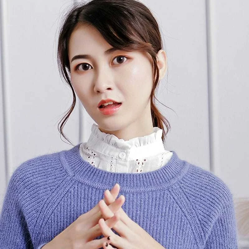 

False Collar Women Sweater Adornment Ruffle Edge St Half Length Baby Autumn Winter Spring Base Jacquard