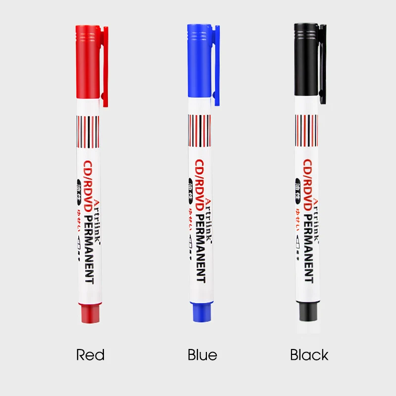 Oil-Based Markers Pen Quick-Drying Non-Erasable 3Pcs for CD Glass Courier Box Metal Graffiti Painting