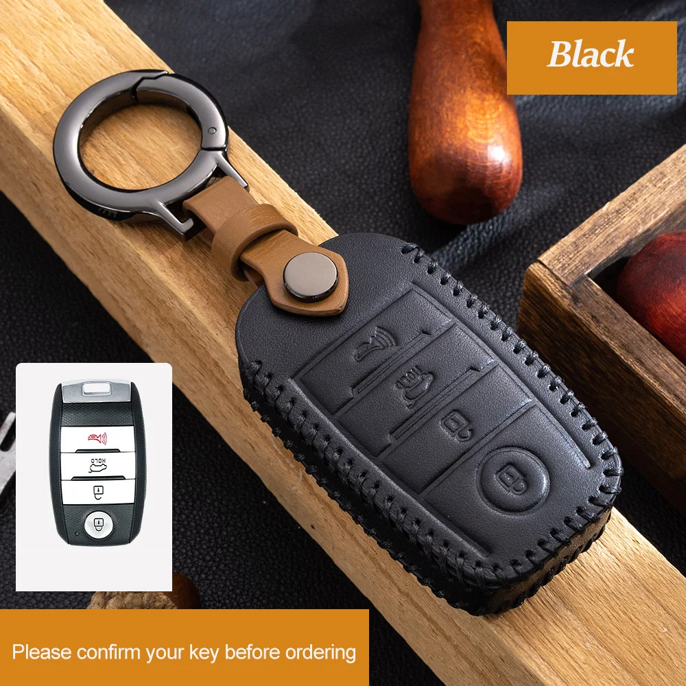 

Genuine Leather Car Key Case Cover Fob Shell for KIA Rio Rio5 Sportage Ceed Cerato K3 KX3 K4 K5 Sorento Optima Picanto