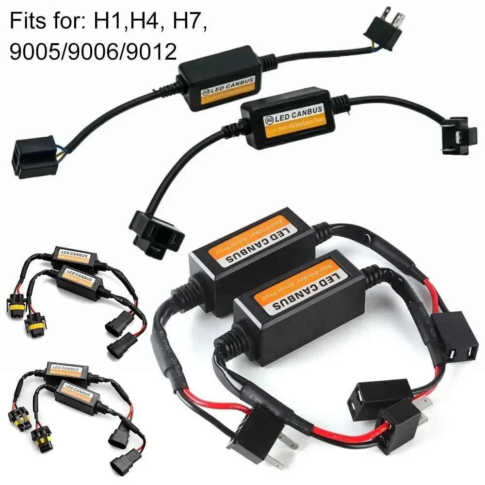 ไฟหน้ารถยนต์ LED Canbus ใหม่ 1/2/4 ชิ้น ป้องกันไฟแจ้งเตือนความผิดพลาด สำหรับไฟตัดหมอก SUV รุ่น H4 H7 H1 H11 9006 9007 พร้อมอะแดปเตอร์ ป้องกันการกระพริบ 1