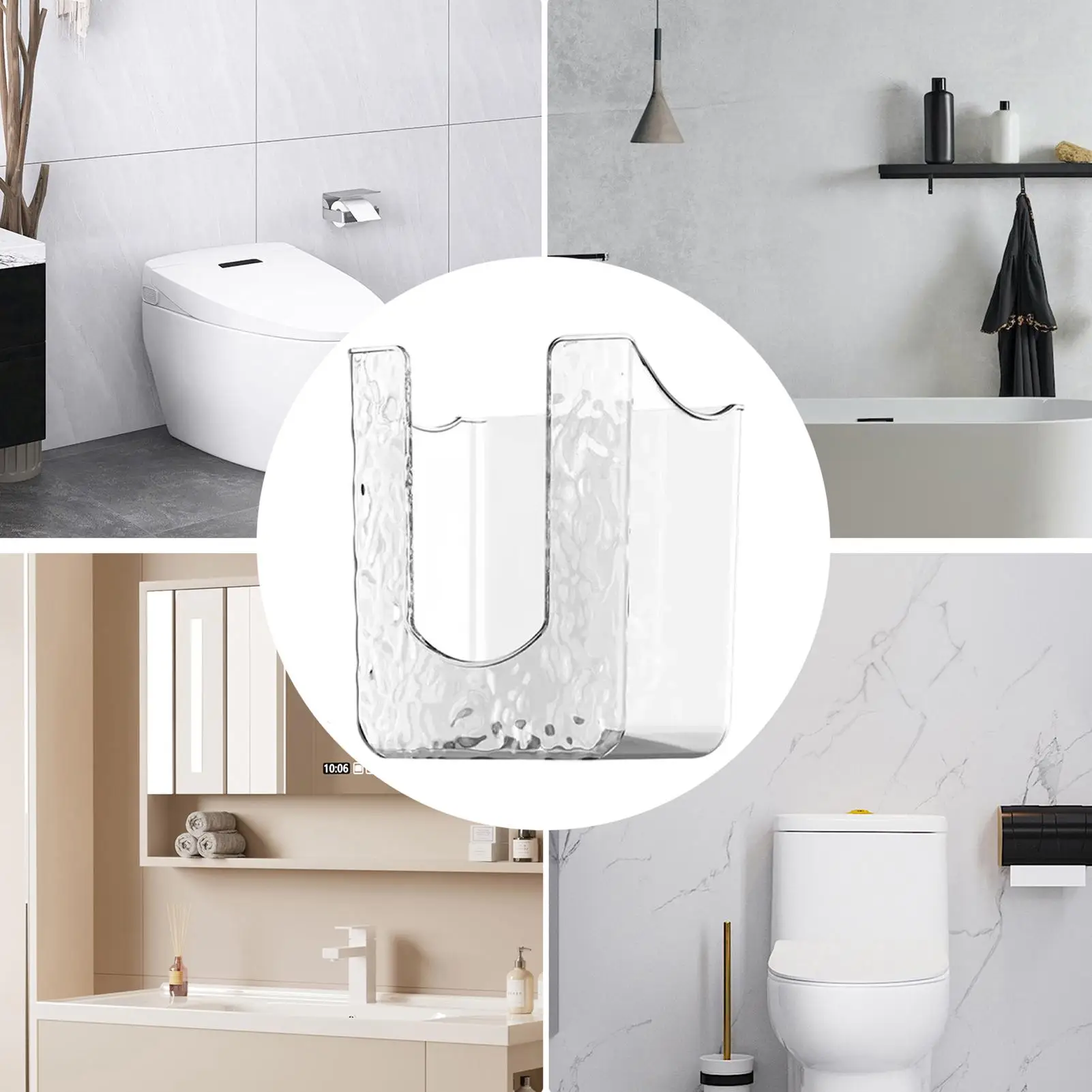 Feuchttücher-Spender, Tücherhalter, Aufbewahrungsbox, Behälter, Organizer, Taschentuchspender, selbstklebende, sichere Halterung für Familientoilette und Zuhause – Detail 6