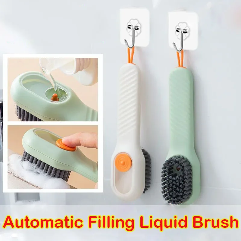 2pcs Shoe Brush Automatic Liquid Discharge Deep Cleaning Soft Bristles Household Laundry Cleaning Brush for Daily Use 2