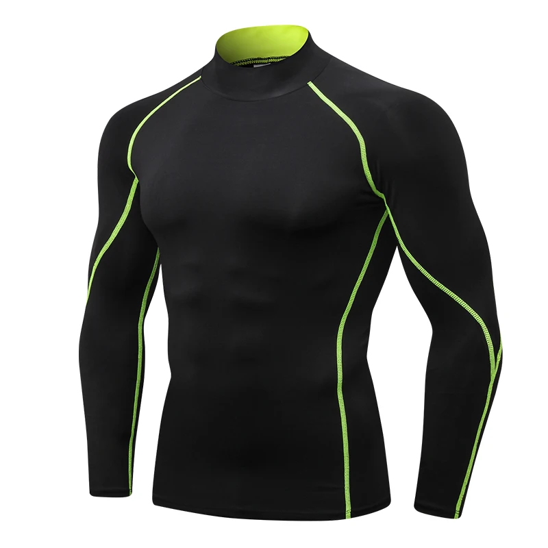 Compression T Shirt Men High neck Long Sleeve Sports