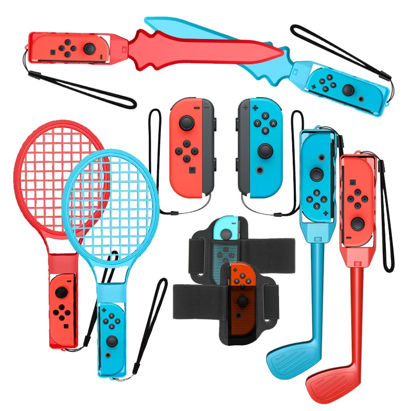 10 In 1 Switch Sport Accessories Set Golf Club/Tennis Family Kit for