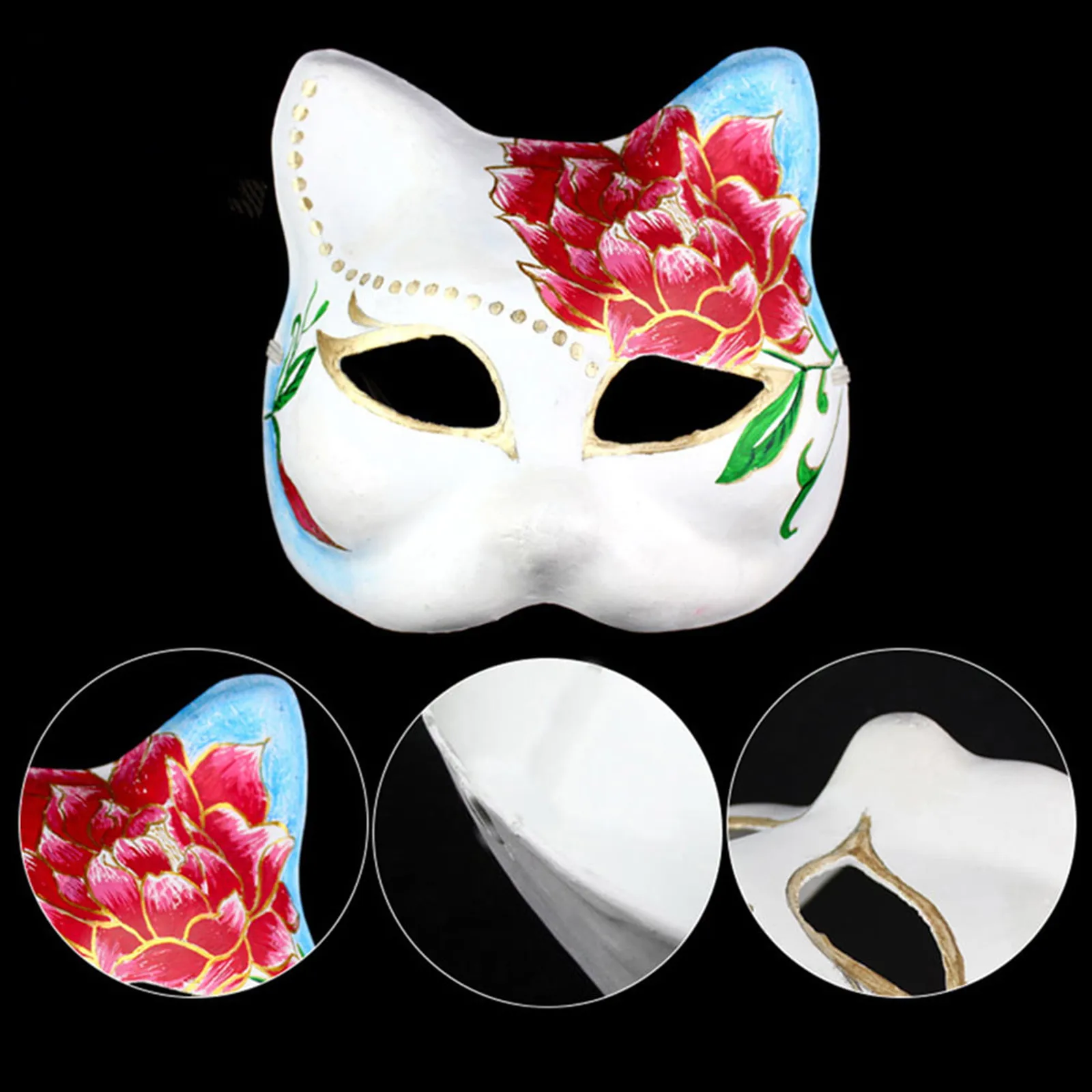 5pc New Packaging Masquerade Mask Halloween Party Mask DIY Foxes Mask Hand-Painted Anime Cat Mask Drop shipping