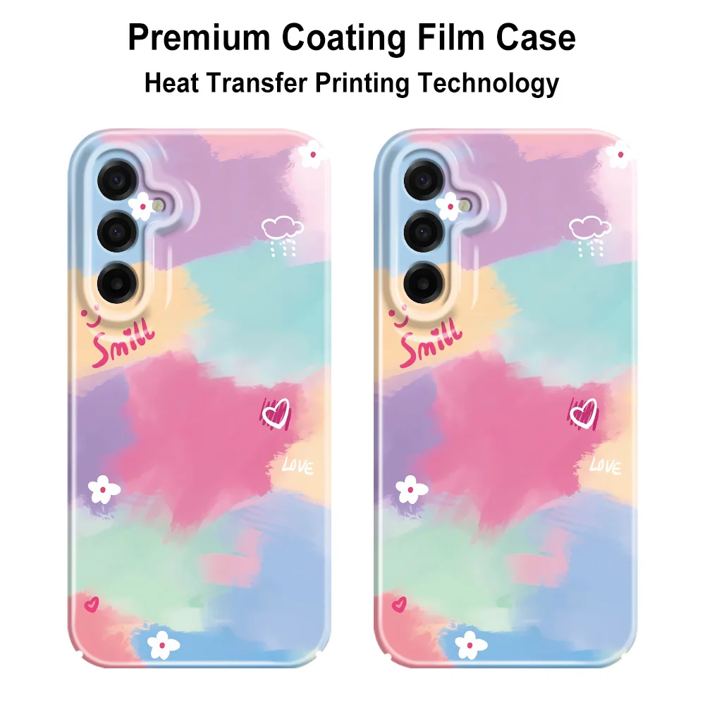 Rainbow Flower Design Phone Case - Vibrant Protective Hard Cover
