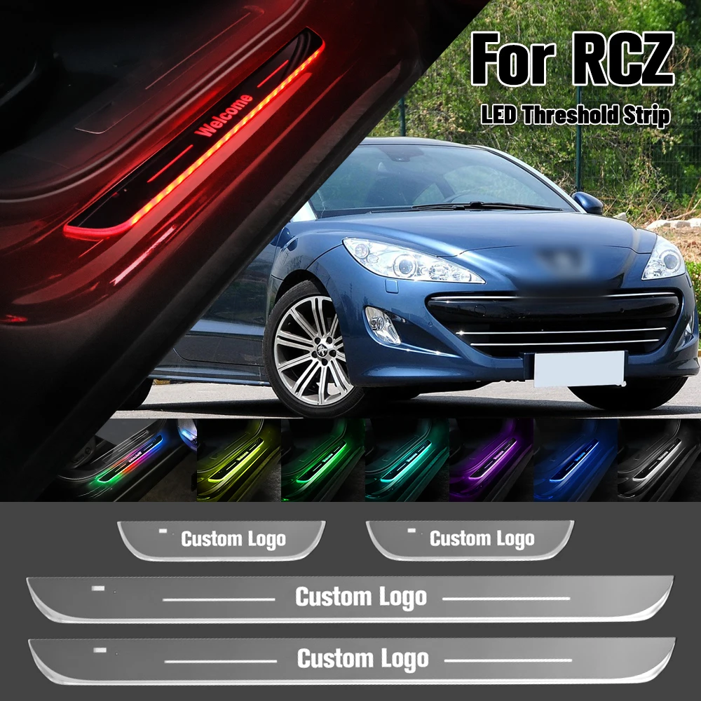 

For Peugeot RCZ 2009-2016 Car Door Sill Light Customized Logo LED 2012 2013 2014 2015 Welcome Threshold Pedal Lamp Accessories