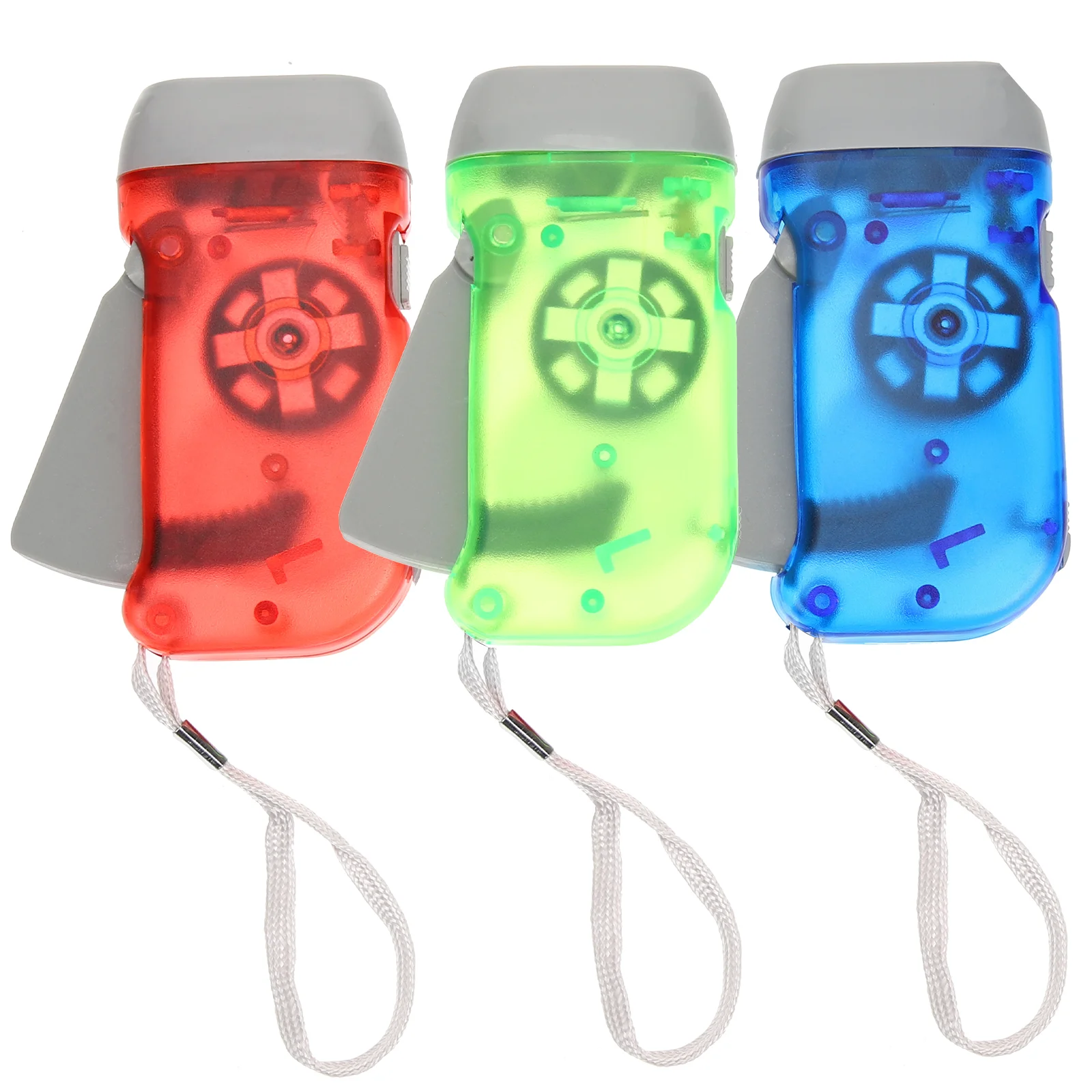 

3 Pcs Flashlight Bulk Camping Flashlights for Emergencies Hand Crank Plastic Fire Torch Spring Pole Dogs Nurse Rechargeable
