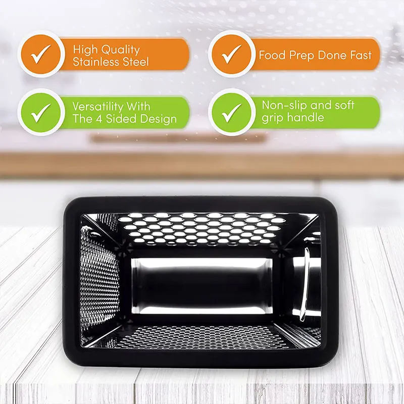 Stainless Steel Box Cheese Grater Container 4 Sides Box Grater Handheld Kitchen Food Shredder Vegetable Ginger Cutter cheese grater