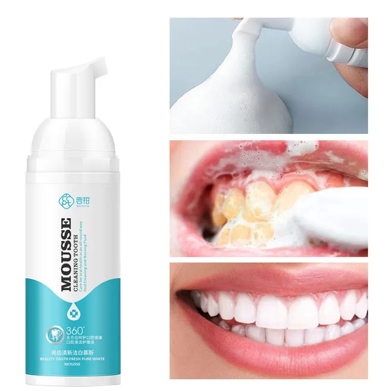 

Tooth Whitening Cleaning Mousse Remove Plaque Stains Oral Odor Fresh Breath Bright Teeth Toothpaste Dental Care Tool 60g