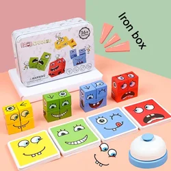 Children's Emotion Expression Puzzle Blocks - Early Learning Montessori Toy (C202 - with bell)