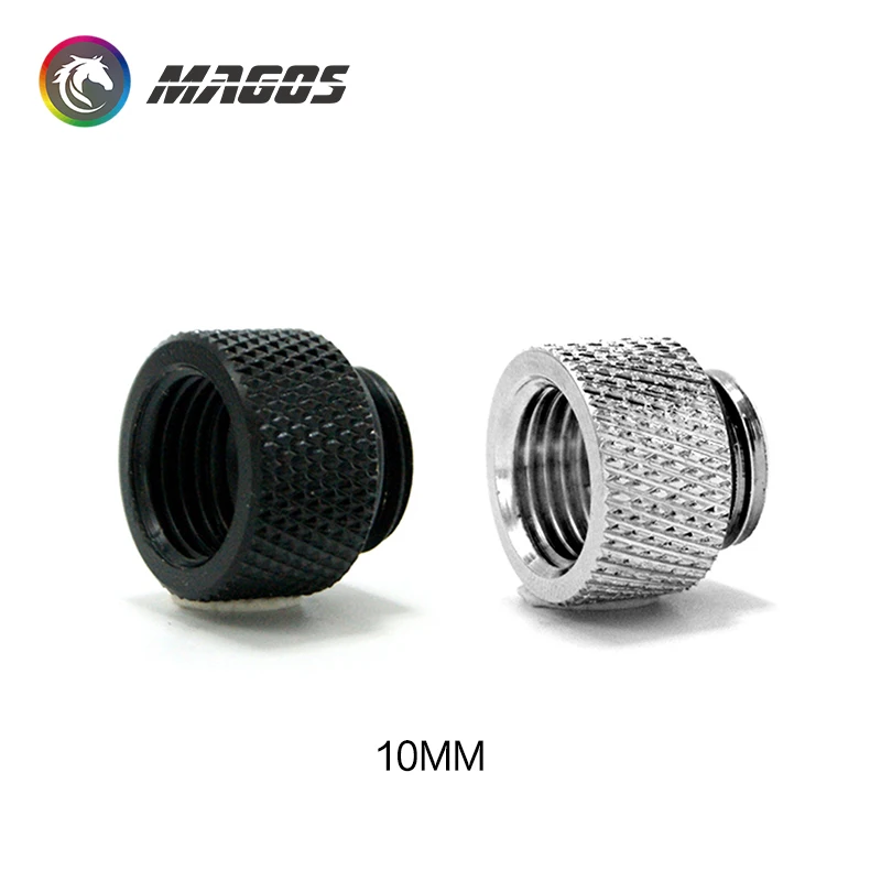 PC Water Cooling Accessories G1/4 Fitting,Extender 10mm 15mm 20mm 30mm 40mm M-F, Black/Silver