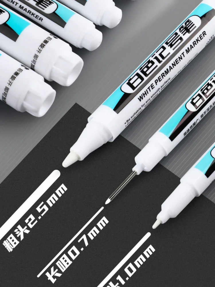 Permanent Marker Pen Permanent Marker White Marker Pens Paint Marker Pen Markers Pen Permanent Markers Marker Pens Art Marker Pen Art Markers Paint Pen 1.0/2.5MM White Permanent Marker Pens For Wood Rock Plastic Metal Leather Glass Stone Art Supplies 0.7mm Deep Hole