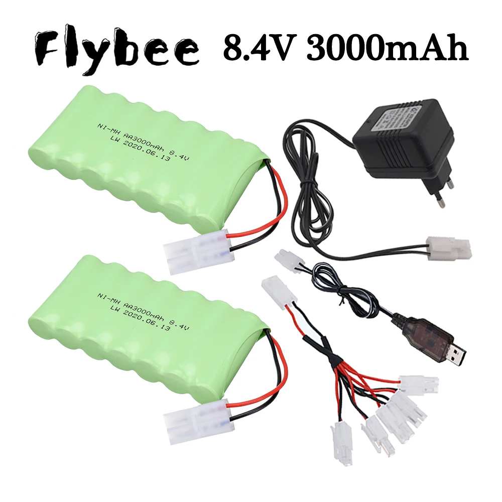 8.4V 3000Mah Nimh Batteria Ricaricabile/8.4V Set Di Caricabatterie Per Rc Toys Cars Truck Tank Train Robot Boat Gun Aa 8.4V Battery Pack