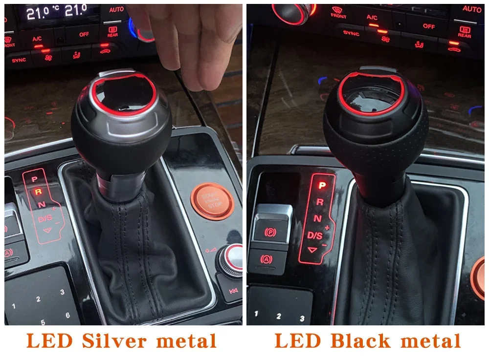 Gear Shift Knob For Audi A6 C7 A3 8v A7 A1 Q2 Q3 S3 S5 S6 S7 RS 3 4 6 7 SQ5 Led