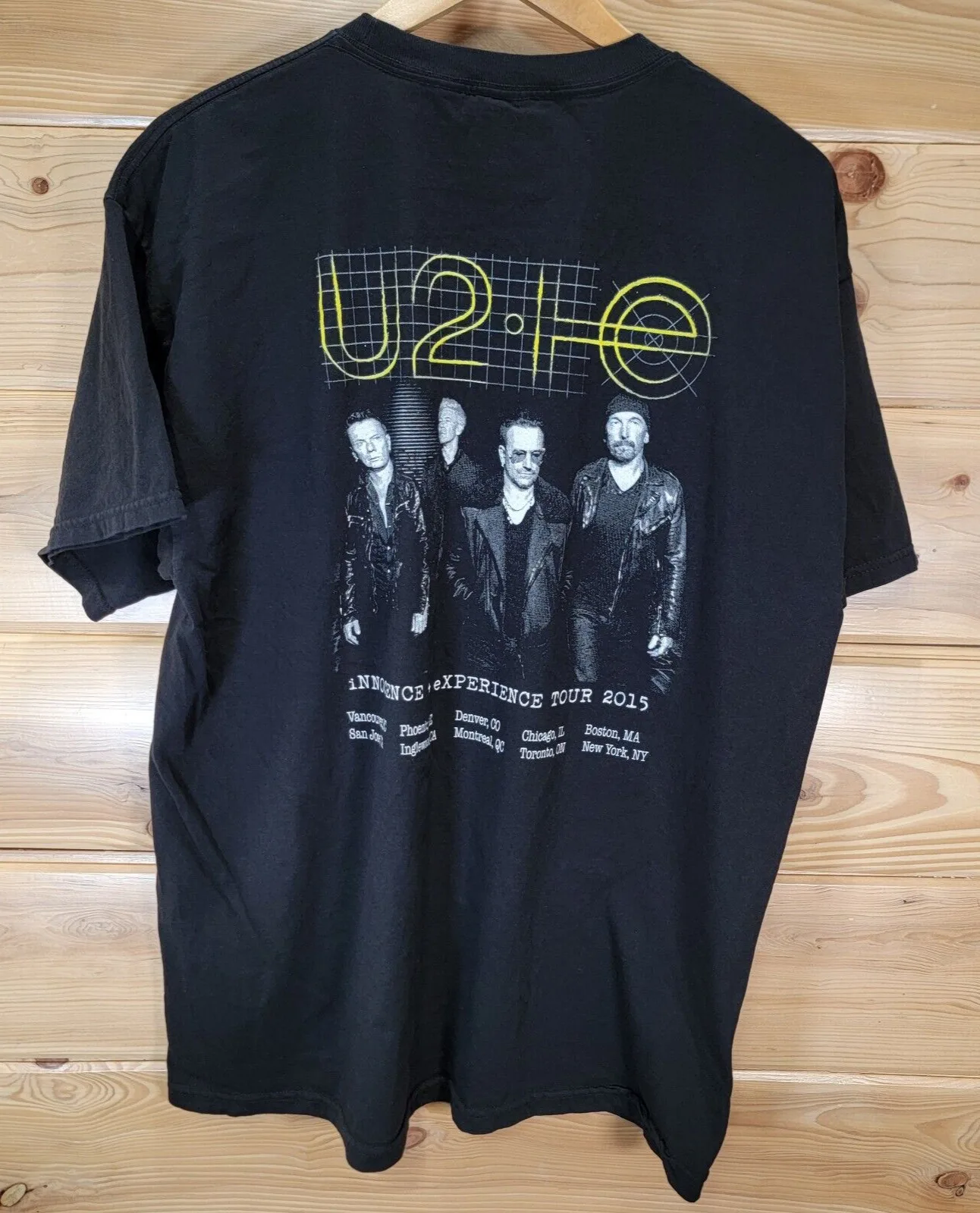 Maglietta U2 Uomo Taglia Xl Innocence & Experience Tour 2015 Double Sided Black Read