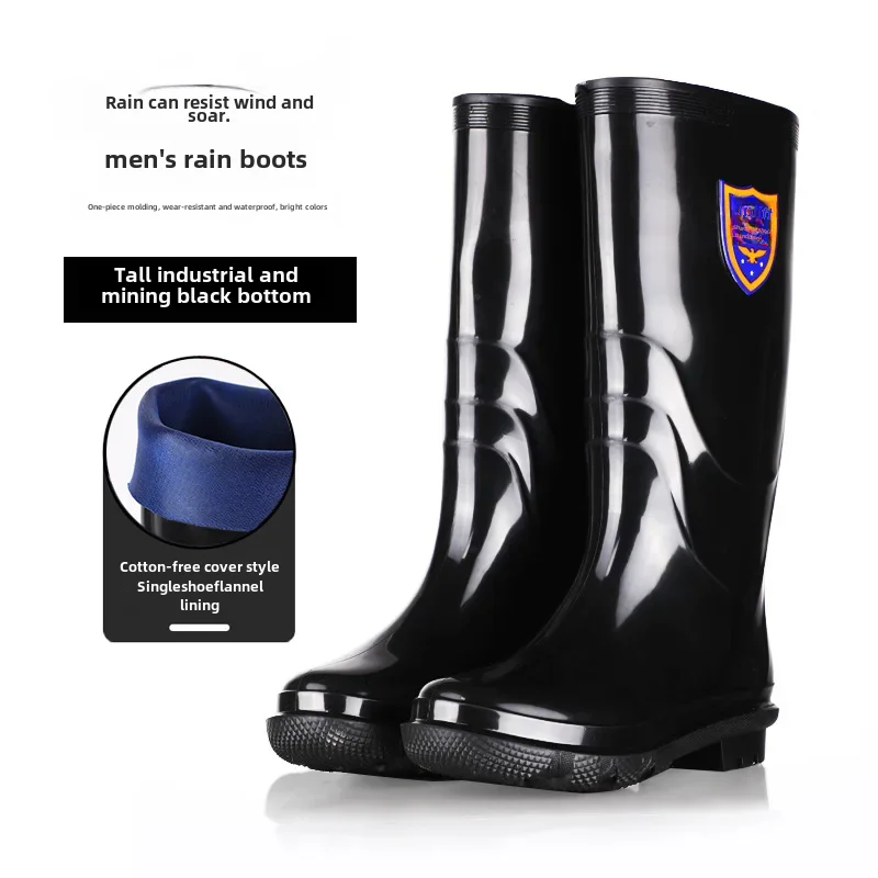 thumbnail image 1 of Botas de lluvia altas con correa de nailon engrosada para hombre, botas de trabajo antideslizantes y resistentes al desgaste al por mayor para piezas de equipo de motocicleta, 1 of 5