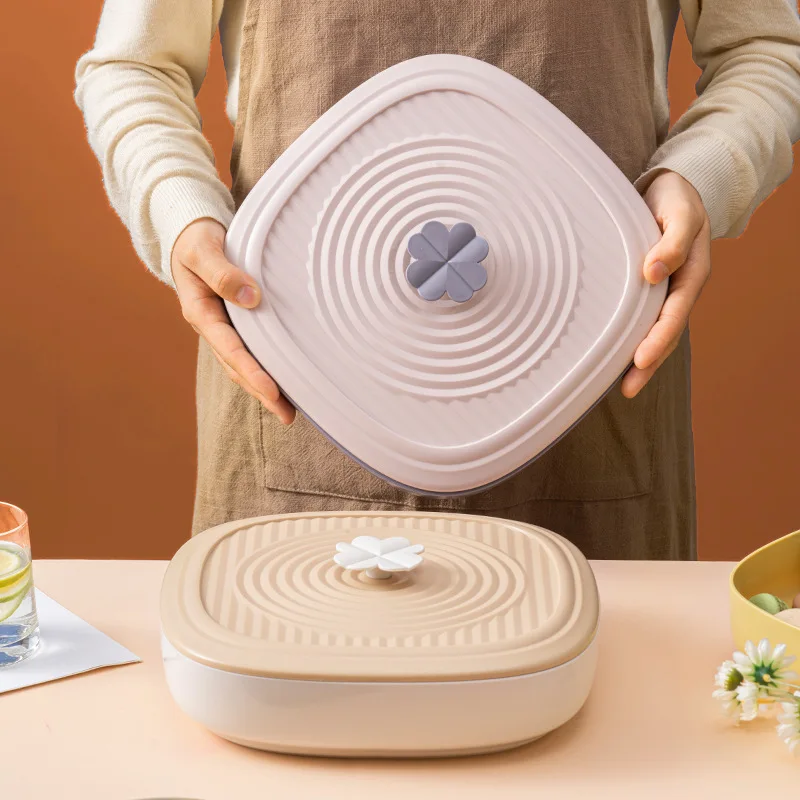 1 Pc Food Storage Tray Dried Fruit Snack Plate Appetizer Serving Platter Party Candy Nuts Dish Cover Kitchen Supplies