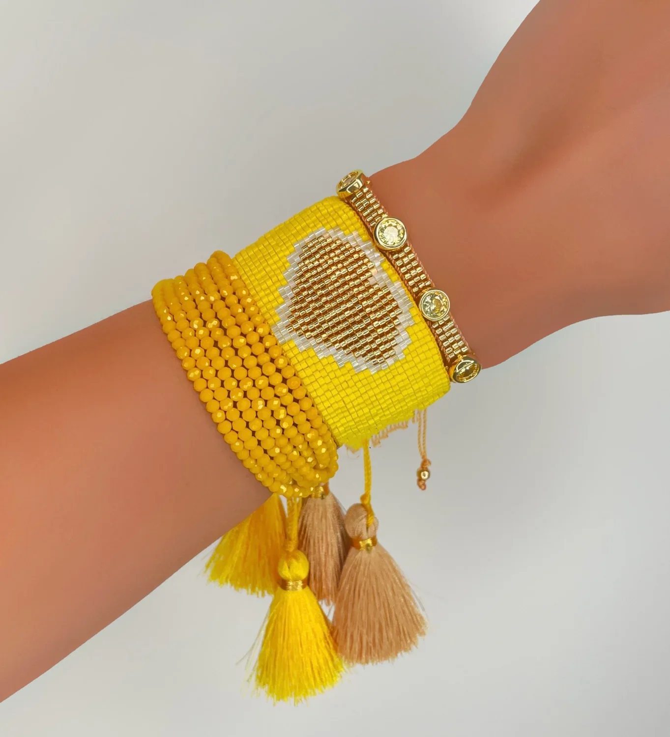 handmade MIYUKI Bracelet Women heart Pulseras Mujer Moda Bohemia Jewelry Turkish Evil Eye Bracelets Handmade Armband Gif