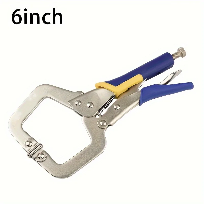 Description Picture 4 of item1pc Heavy Duty 6in Metal Face Clamp for Woodworking and Welding - Adjustable C- clamp Pocket Hole Locking Pliers Set