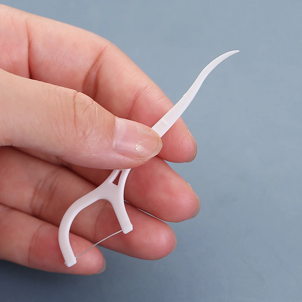 Disposable Dental Floss Oral Hygiene Pick Stick Flosser Teeth Stain Cleaning Toothpick Interdental Brush For Travel 50Pcs/box dental floss stick dental floss sticks dental cleaning tools
