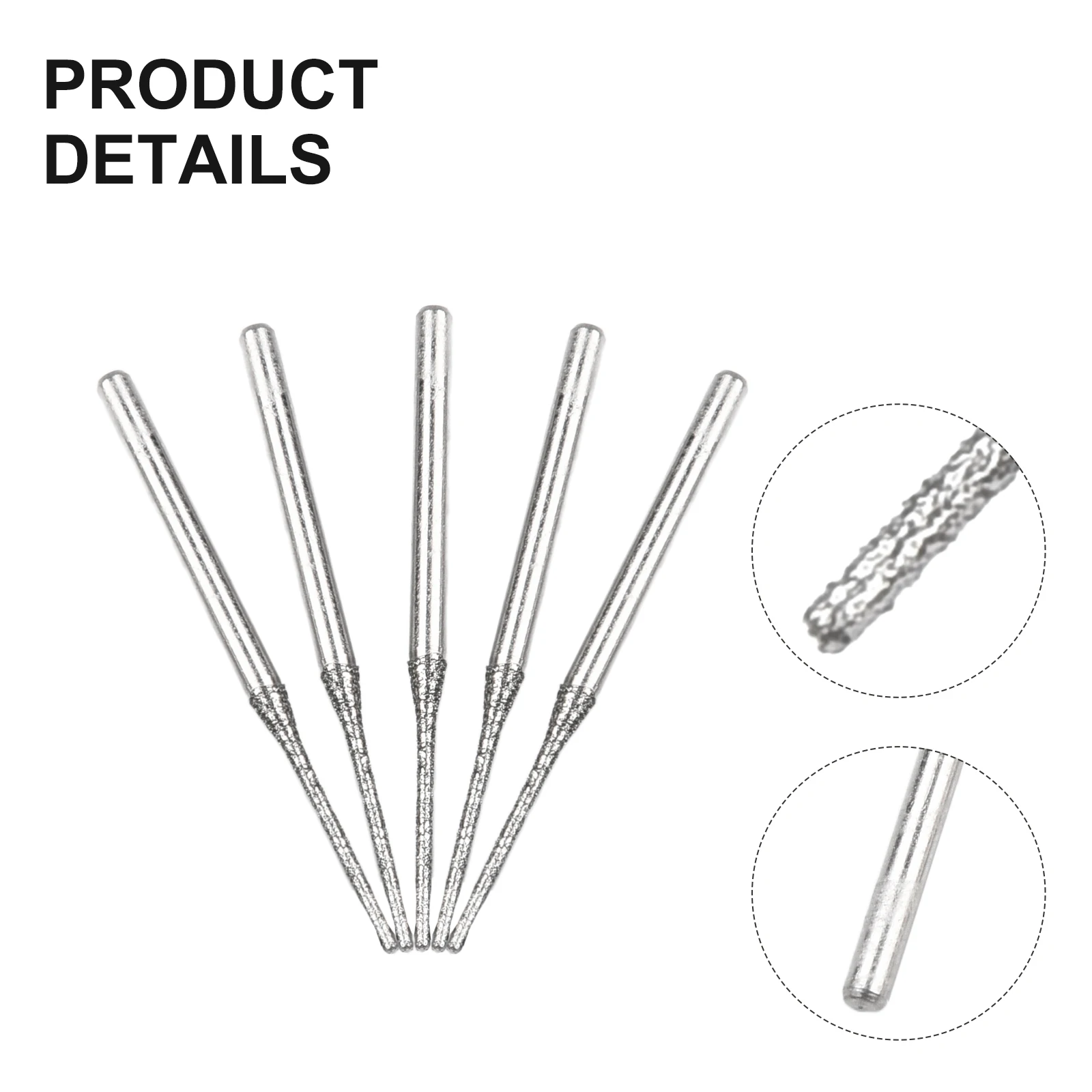 

5PCS 0.8-2.5mm Drill Bits Coated Drill Bits 2.35mm Shank For Glass Jade Amber Glass Punch Needle Workshop Equipment Power Tools