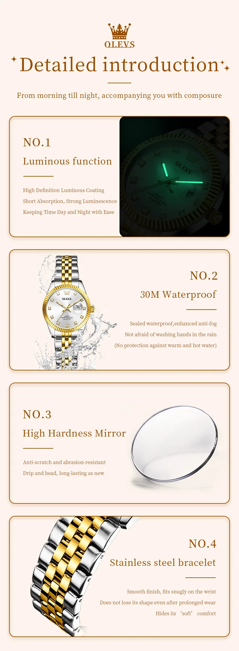 OLEVS 3705 Orologio da donna - Vista posteriore