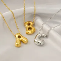 26 Initial Letter 18k Stainless Steel Balloon Bubble Necklace for Women Personalized Jewelry Gift Wholesales