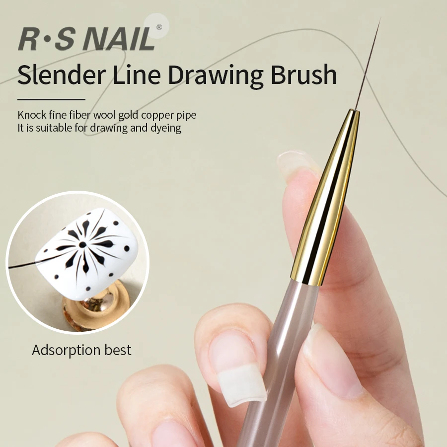 Nail Art Brushes RSNAIL French Stripe Nail Line Painting Pen 18mm Slender Long Line Drawing Brush UV Gel DIY Manicure Tool