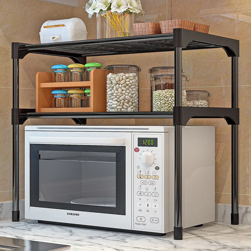 

Kitchen Bathroom Household Countertop Storage Rack Floor To Ceiling Multi-layer Oven Microwave Oven Storage Rack